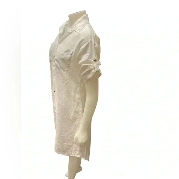 Michael Kors 100% Ramie Hi Low Short Sleeve Dress Tunic Size XS - Picture 4 of 13